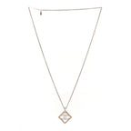 Baguette Crystal Quilted CC Pendant Necklace Gold