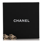 Crystal Lambskin Chain CC Heart Earrings Gold Black