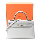 Metallic Chevre Chamkilight Mini Kelly Sellier 20 Argent