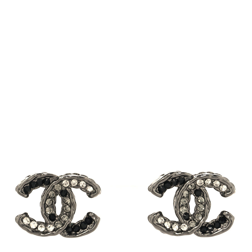 Ruthenium Crystal CC Earrings Black