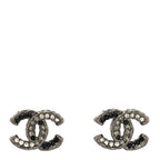 Ruthenium Crystal CC Earrings Black