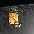 Epsom Horseshoe Kelly Sellier 25 Black Bleu Electrique