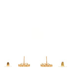 Metal Crystal CC Boy Drop Earrings Gold