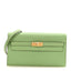 Epsom Verso Kelly Wallet To Go  Vert Criquet Bleu Brume