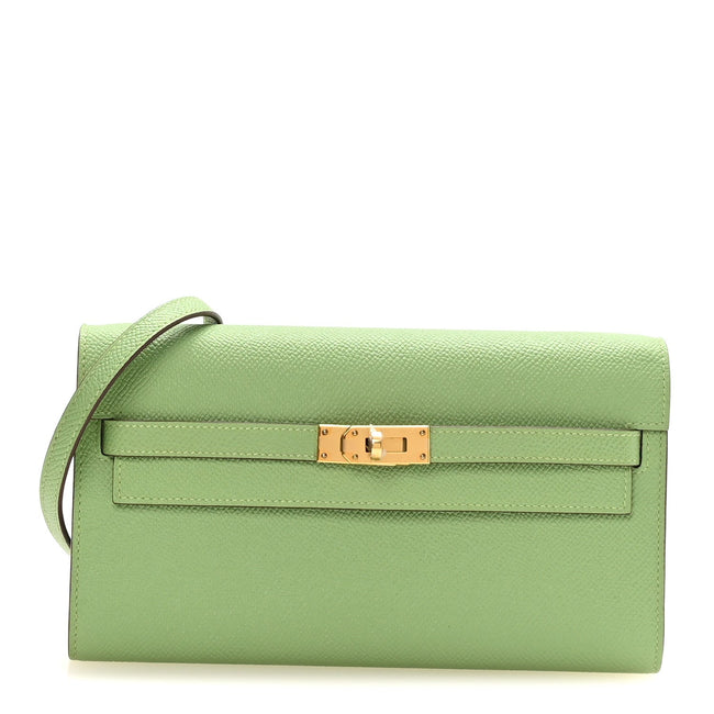 Epsom Verso Kelly Wallet To Go  Vert Criquet Bleu Brume Hover Image