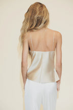 Champagne Satin Corset Cami Top