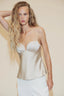 Champagne Satin Corset Cami Top