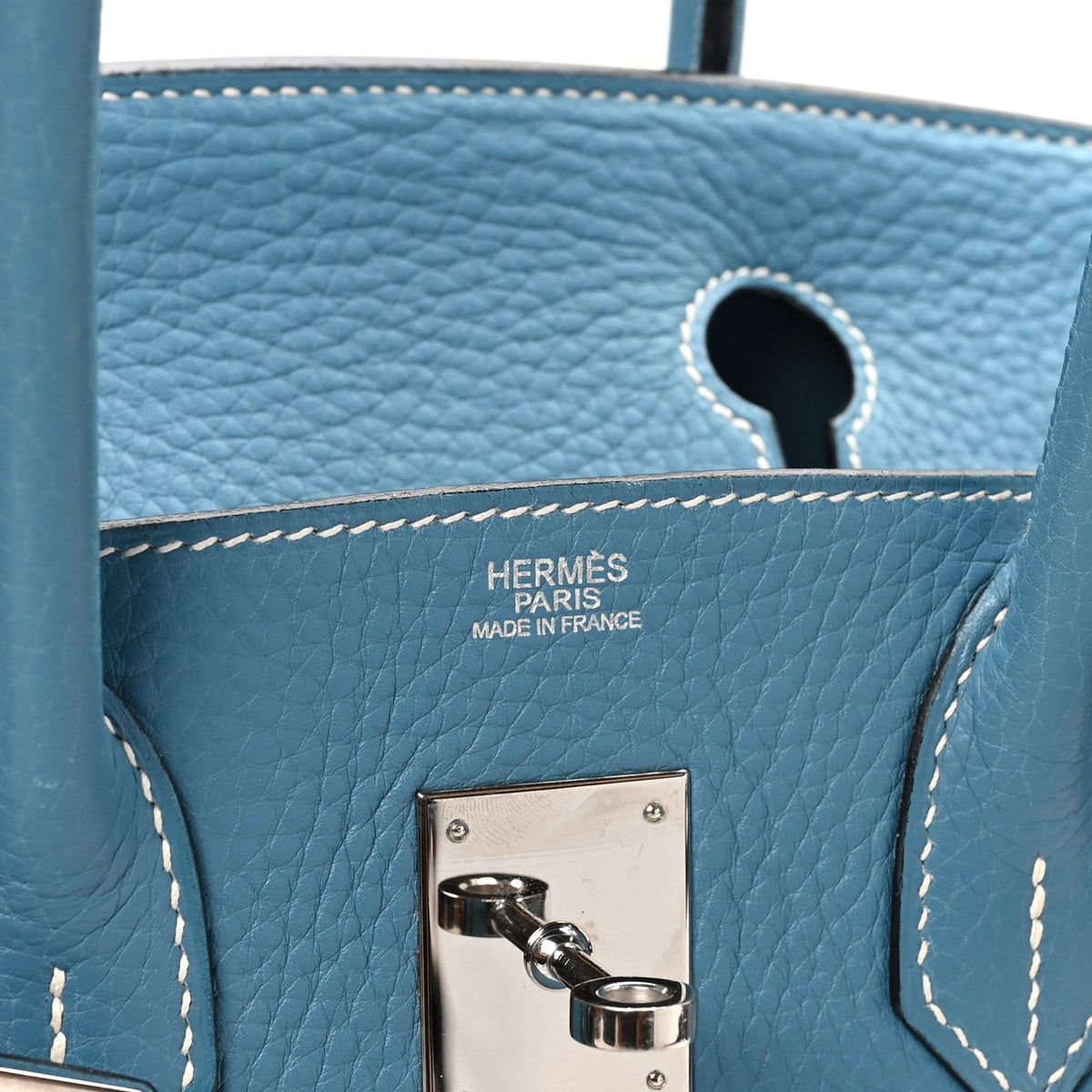Taurillon Clemence Birkin 30 Blue Jean