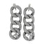 Crystal Chain Link CC Drop Clip On Earrings Black