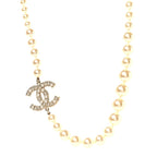 Pearl CC 100th Anniversary Necklace Light Gold