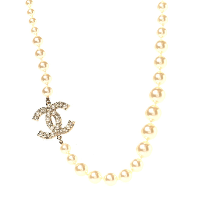 Pearl CC 100th Anniversary Necklace Light Gold Hover Image