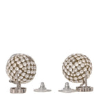 Crystal CC Ball Drop Earrings Silver
