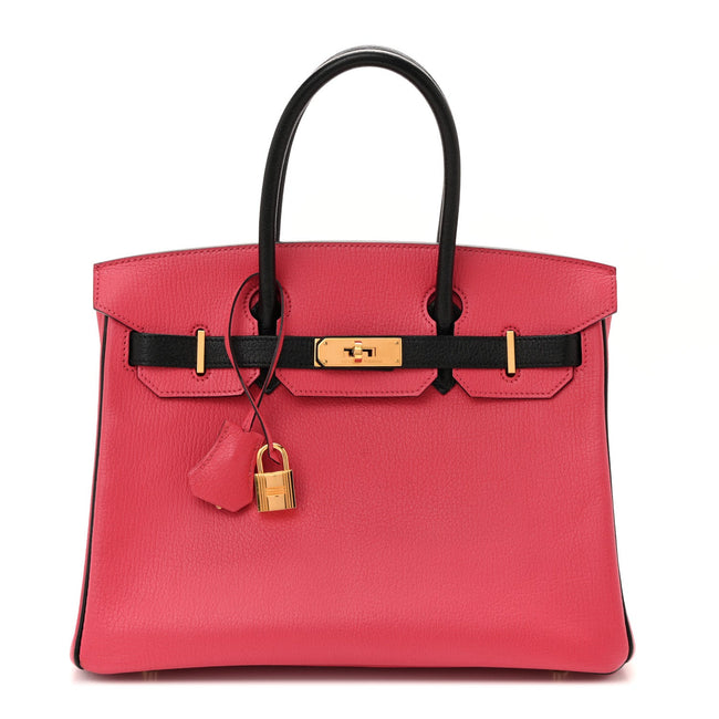 Chevre Mysore Horseshoe Birkin 30 Bougainvillea Black Hover Image
