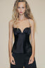 Black Satin Corset Cami Top