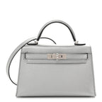 Metallic Chevre Chamkilight Mini Kelly Sellier 20 Argent