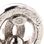 Crystal CC Round Earrings Silver