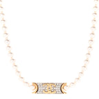 Metal Marble CC Chain Choker Necklace Gold White Gray