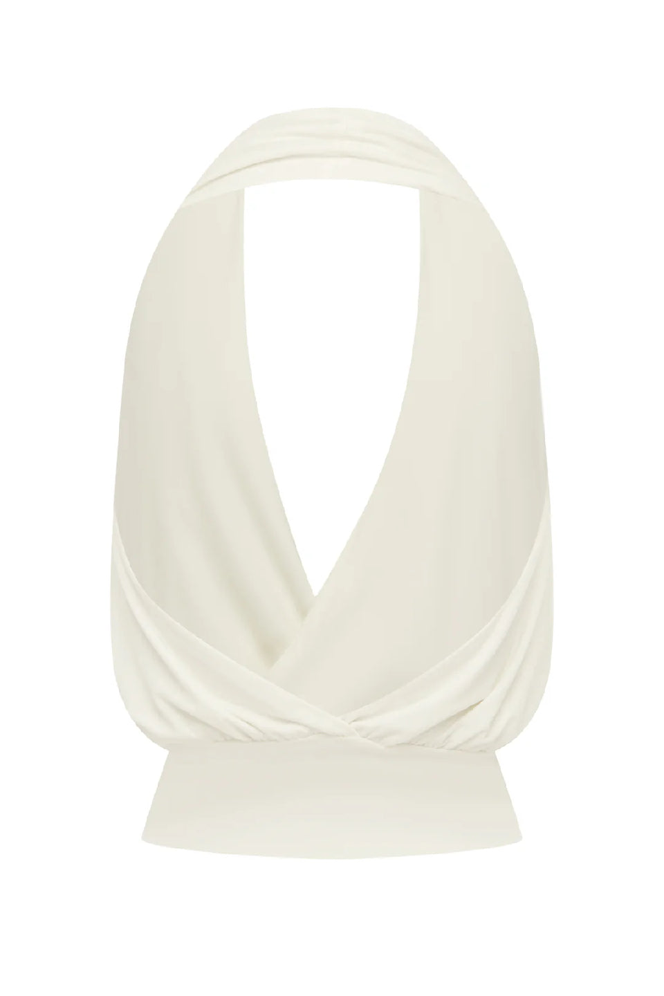 White Cross Halter Open Back Top