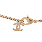 Crystal Pearl CC Drop Necklace Gold