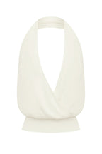White Cross Halter Open Back Top