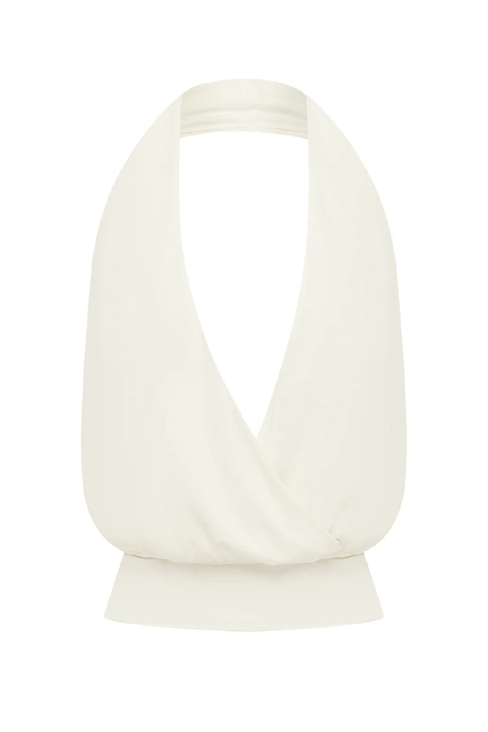 White Cross Halter Open Back Top