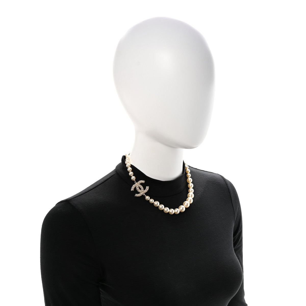 Pearl CC 100th Anniversary Necklace Light Gold