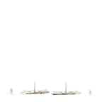 Metal Square CC Earrings Silver