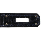 Shiny Porosus Crocodile Birkin 30 Bleu Marine