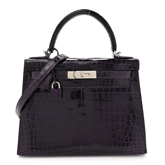Shiny Niloticus Crocodile Kelly Sellier 28 Amethyst Main Image