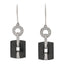 18K White Gold Diamond Ceramic Ultra Drop Earrings Black