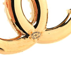 Metal Crystal Pearl CC Earrings Gold