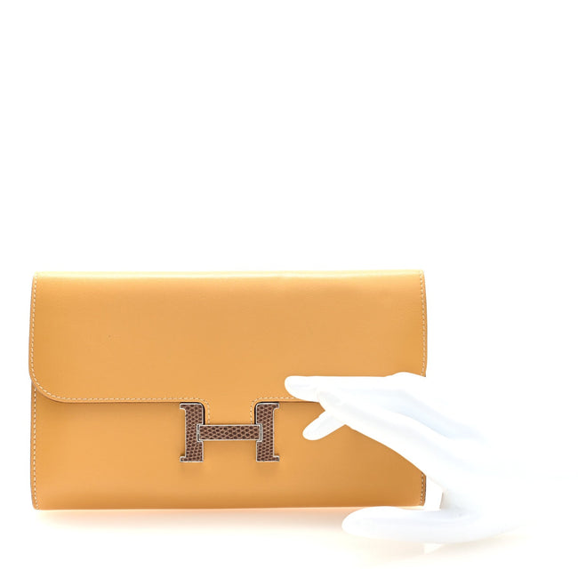 Tadelakt Lizard Constance Long Wallet Sable Cecil Main Image