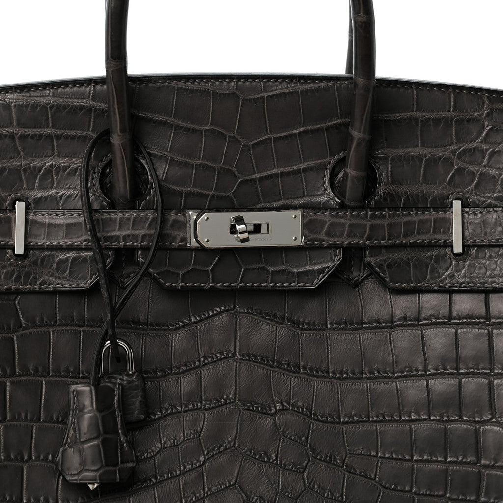Matte Niloticus Crocodile Birkin 35 Graphite