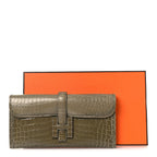 Shiny Niloticus Crocodile Jige Elan 29 Clutch Gris Tourterelle