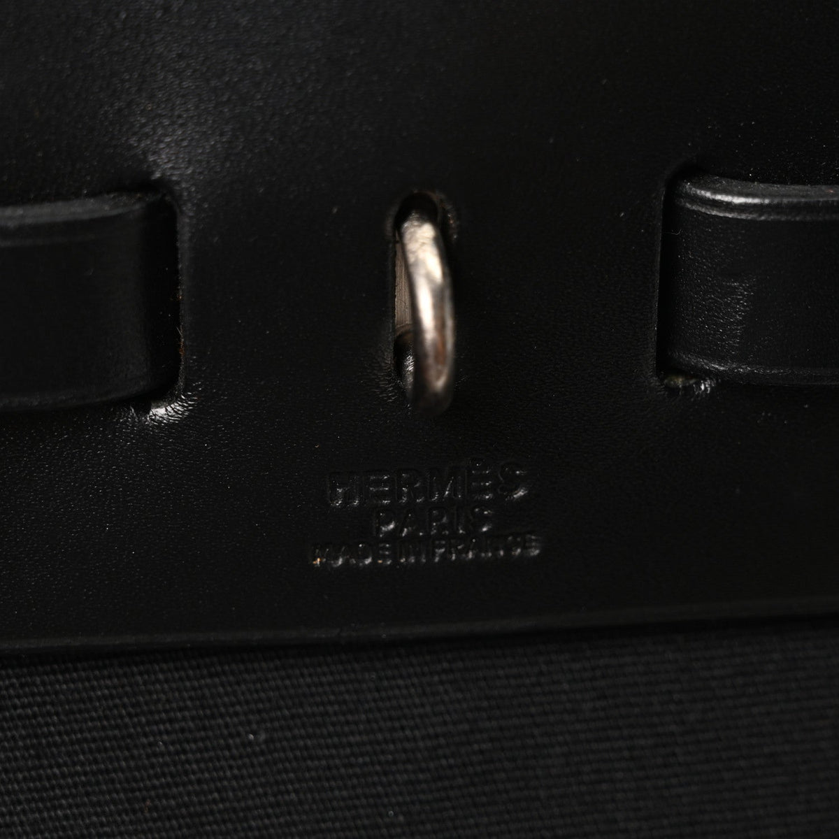 Toile Vache Calfskin Herbag 30 PM Ficelle Black