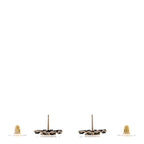Crystal Lambskin Chain CC Heart Earrings Gold Black