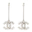 Baguette Crystal CC Drop Earrings Silver