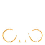 Crystal Heart CC Hoop Earrings Gold