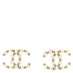 Pearl Crystal Nefertiti CC Earrings Gold