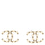 Pearl Crystal Nefertiti CC Earrings Gold