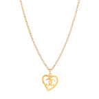 CC Heart Chain Pendant Necklace Gold