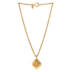 CC Chain Pendant Long Necklace Gold