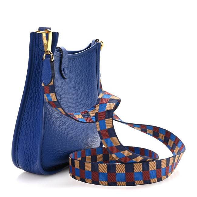 Taurillon Clemence Maxi Quadrille Evelyne TPM Royal Bleu Bleu Bill Biscuit Rouge H Main Image