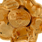 Camellia CC Clip On Drop Earrings Gold