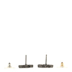 Ruthenium Crystal CC Earrings Black