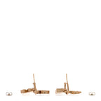 Metal Drop No 5 Clover CC Earrings Gold