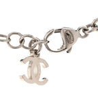 Crystal CC Heart Necklace Silver