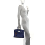 Togo Swift Officier Birkin 30 Bleu Encre Rouge H