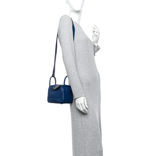 Taurillon Clemence Mini Lindy 20 Deep Bleu Main Image