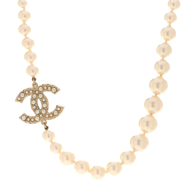Pearl CC 100th Anniversary Necklace Light Gold Hover Image